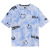 Boys' Tie-Dyed Short-Sleeved T-shirt 2021 New Fashionable Summer Clothing Children's Personalized Printed round Neck Medium and Large Children's Clothing Half-Sleeved T-shirt