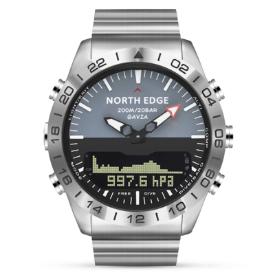 Men's Smart Business Casual Waterproof Watch Height Air Pressure Depth Diving Watch Swimming Double Display Watch