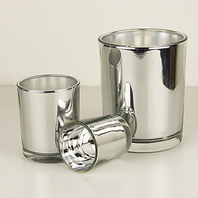 Silver Electroplated Glass DIY Cup Candle Holder Windproof Cup Homemade Candle Cup DIY Aromatherapy Candle Material