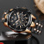 Lige Men's Quartz Watch Personality Case Quartz Men's Waterproof Wrist Watch High-End Chronographe