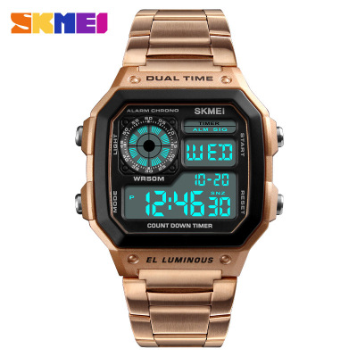 Skmei Fashion Trendy Men's Business Watch Hot Sale Outdoor Sports Personalized Square Digital Display Electric Watch