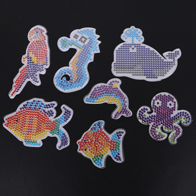Seafood Animal Puzzle Pinpindoudou Template Cartoon Creative DIY Handmade Magic Pinpindoudou Board Transparent Abrasive Modeling Toys
