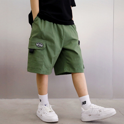 Boys' Pants Summer Thin Shorts 2021 New Children's Bermuda Shorts Medium and Big Children's Five-Point Overalls Western Style