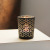 Simple Modern Black Gold Geometric Pattern Glass Candlestick DIY Fragrant Hollow Cup Romantic Furnishings