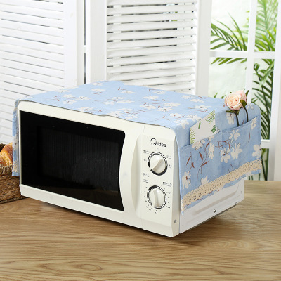 Foldable Microwave Oven Cover Printing Kitchen Dust-Proof Oil-Proof Smoke-Proof Microwave Oven Dust Cover Oven Waterproof Cover Fabric