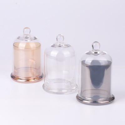 Glass Aromatherapy Cover Jar Candle Preserved Fresh Flower with Lid Glass Candlestick Cover Decoration Adamantine Bones Wholesale