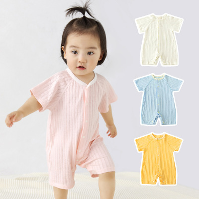 Baby Short Sleeve Rompers Summer Clothes Cotton Romper Romper Newborn Clothes Summer Newborn Baby Pajamas Thin