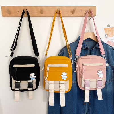 Simple Soft Girl Student Bag Women's New Multi-Bag Nylon Shoulder Bag Japanese Cute Teenage Leisure Messenger Bag