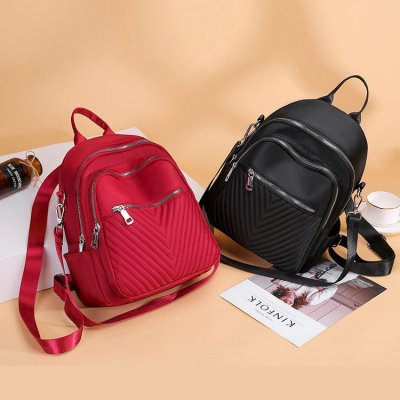 Foreign Trade Bag for Women 2021 New Korean Style Fashionable Oxford Cloth Embroidery Thread Backpack Three-Purpose Women's Outdoor Backpack Cross-Border