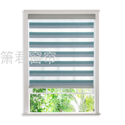 Foreign Trade New Shading Soft Gauze Curtain Double-Layer Waterproof Curtain Roller Shutter Customization Study Living Room Manual Roller Shutters
