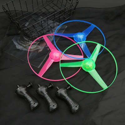 Summer Stall Hot Sale Light-Emitting Cable UFO Flash Children's Toy Bamboo Dragonfly Frisbee Sky Dancers Night Market