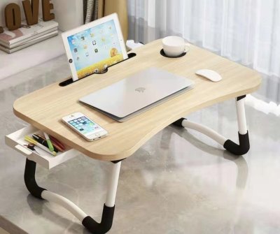 Computer Desk with Drawer Bed Home Bedroom Folding Table Student Dormitory Writing Desk Lazy Fellow Small Table