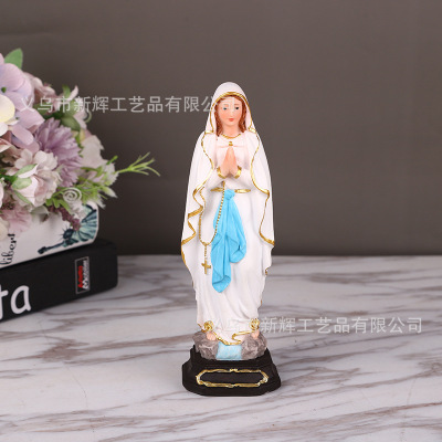 Cross-Border Factory Direct Sales Statue Decoration Jesus Madonna of the Yarnwinder Resin Crafts Religious Home Decoration & Ornament