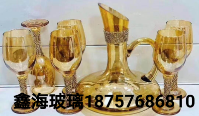 Wine Glass with Diamond Wine Decanter Wine Set Golden Set Glass with Diamond High-End Wine Glass Spot Drill Luxury Wine Glass