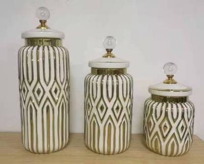 Modern Nordic Vintage Ceramic Vase with Lid