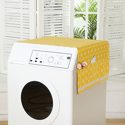 Washing Machine Cover Cloth Universal Cover Towel Furniture Cover Washing Machine Dust Cloth Printed Fabric Refrigerator Cover Towel One Piece Dropshipping