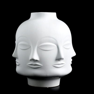 Nordic Style Vase Decoration Semi-Asian Face Ceramic Vase Home Decoration Ceramic Vase Flower Arrangement