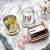 Amazon Ins Glass Aromatherapy Cover Candle Holder with Lid Dried Flower Lipstick Glass Cover Decoration Gold Bell Cover