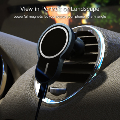 Popular Magnetic Car Wireless Charger Suitable for Iphone12 Huawei Samsung Fast Charge Qi