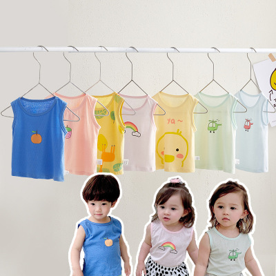 Baby's Short-Sleeved Suit Summer Thin Baby Vest Clothes Skin-Friendly Boys and Girls Summer Fashionable