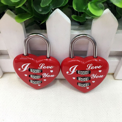 Production Peach Heart Padlock with Password Required Number Padlock Valentine's Day Promotion Gift Lock CH-28B