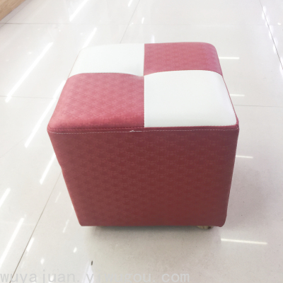 Ge Lai Creative Idyllic Fresh Pu Color Matching 29x29x28 Square Solid Wood Chair Coffee Table Stool Factory Wholesale