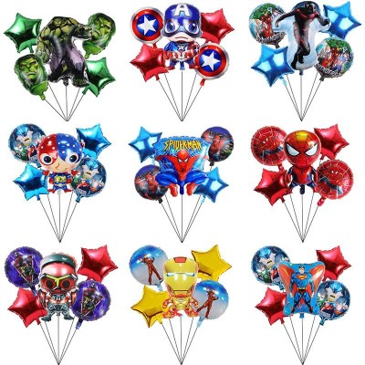 Hero Children's Birthday Party Decoration Aluminum Foil Balloon Set Spider-Man Captain America Superman Iron Man Balloon