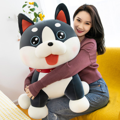 Wholesale Cute Pet Husky Doll Plush Toys Girls' Bed to Sleep with Pillow Doll Birthday Gift Ragdoll