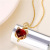 Internet Celebrity Same Style Red Pendant Fox Necklace Chic Short 18K Gold Micro Inlaid Zircon Girlfriends Clavicle Chain Female