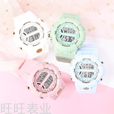 Blossom Powder Girl Watch Ins Style Matcha Green Male and Female Middle School Student Cute Unicorn Electronic Watch