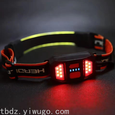 Cob Patch Front and Back Two Use Night Running Outdoor USB Charging Headlight