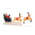 Led Deer Pull Carriage Santa Claus Pull Car Modeling Car Resin Crafts Cross-Border Products in Stock Wholesale