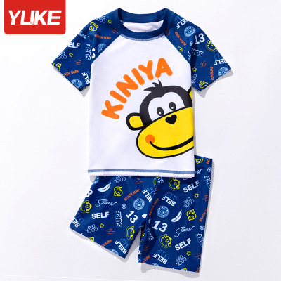 Children's Swimsuit Boys Medium and Big Children 2021 New Swim Trunks Baby Cute Swimsuit Children's Split Sunscreen Swimwear