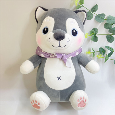 Factory Direct Sales Cartoon Cute Travel Husky Dog Children's Doll Prize Claw Doll Plush Toy Doll