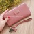 Wallet Solid Color Single Pull Bag Long Clutch Large Capacity Multi-Card-Slot Card Holder Cross-Border Supply