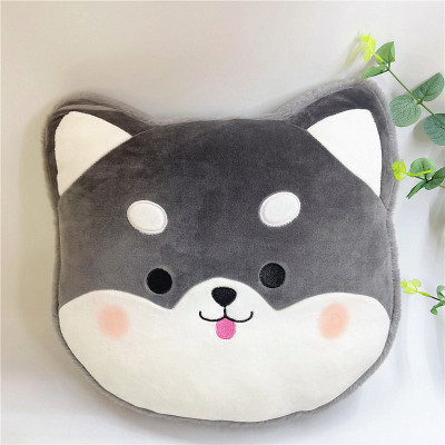 Factory Direct Sales Cartoon Cute Husky Cushion Office Siesta Pillow Plush Toy Sample Customization