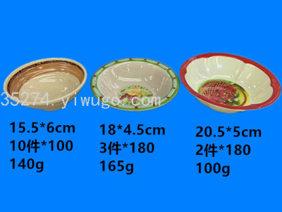 Melamine Stock Pottery-like Ceramic Decals Tableware Melamine Bowl Running Rivers and Lakes Stall Hot Sale Can Be Sold by Ton