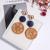 Korean Temperament Ear Studs All Match Personality Pendant Internet Celebrity Wooden round Ring Earrings Eardrop Earring