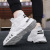 2021 Autumn New Fashion Korean Style Mesh Surface Flying Woven Breathable Mid-Top Men's Casual Sports Shoes Vintage Fashion Shoes Men