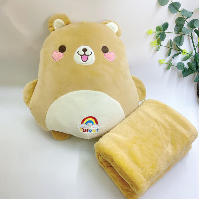 Cartoon Cushion Quilt Dual-Use Multifunctional Nap Blanket Sofa Car Pillow Plush Toy Sample Customization