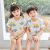 2021 Summer New Children's Short-Sleeved Suit Baby Breathable Cotton Mesh Short Sleeve Home Wear for Boys and Girls Air Conditioning Clothes