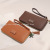Wallet Solid Color Single Pull Bag Long Clutch Large Capacity Multi-Card-Slot Card Holder Cross-Border Supply