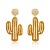European and American Personalized Hipster Accessories Cactus Concave-Convex Alloy Spray Paint Multicolor Girls' Earrings
