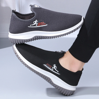 Old Beijing Cloth Shoes Slip-on Middle-Aged and Elderly Walking Men's Shoes Autumn and Winter Non-Slip Soft Bottom Lightweight Men's Casual Sports Shoes
