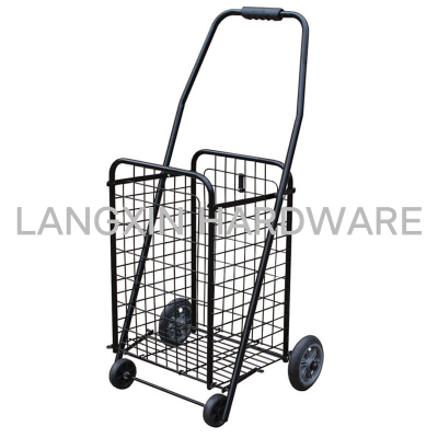 Large Shopping Cart Folding Shopping Cart Supermarket Stroller Hand Buggy Elderly Folding Bicycle Basket Stroller Iron Portable