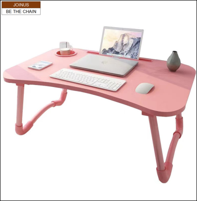 Foldable Labtop Desk MDF and Galvanized Legs Non-slip with Cup Holder60x40x27 AF-3517-7