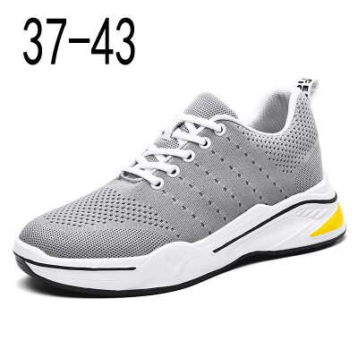 Autumn New Flyknit Mesh Shoes Men's Mesh Height Increasing Insole Sports Casual Shoes Trendy Breathable Men's Shoes Wholesale