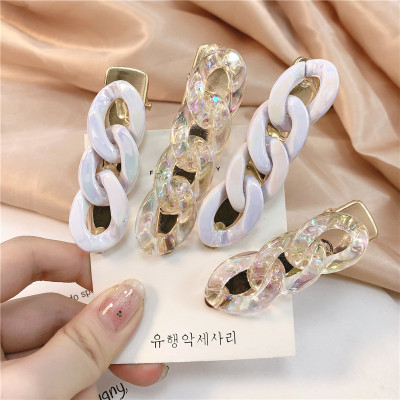 Korean Ins Internet Celebrity Hair Accessories Girly Simplicity Temperament Chain Cute Back Head Duckbilled Hair Clip Side Clip Headdress