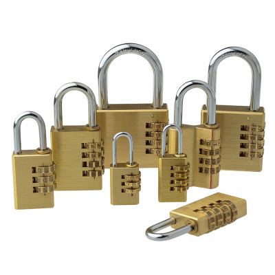 Production of 3-Position 4-Position Brass Padlock Pure Copper Padlock with Password Required Cabinet Coded Lock of Bags and Suitcases