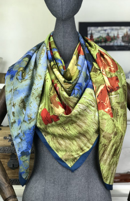New Twill Large Kerchief Women's Silk Scarf Outing Temperament Sun Protection Thin Versatile Air Conditioning Shawl Scarf